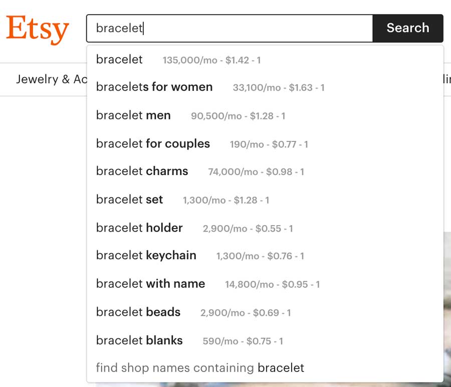 Etsy Keywords For Jewelry